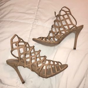 Nude Caged Heels